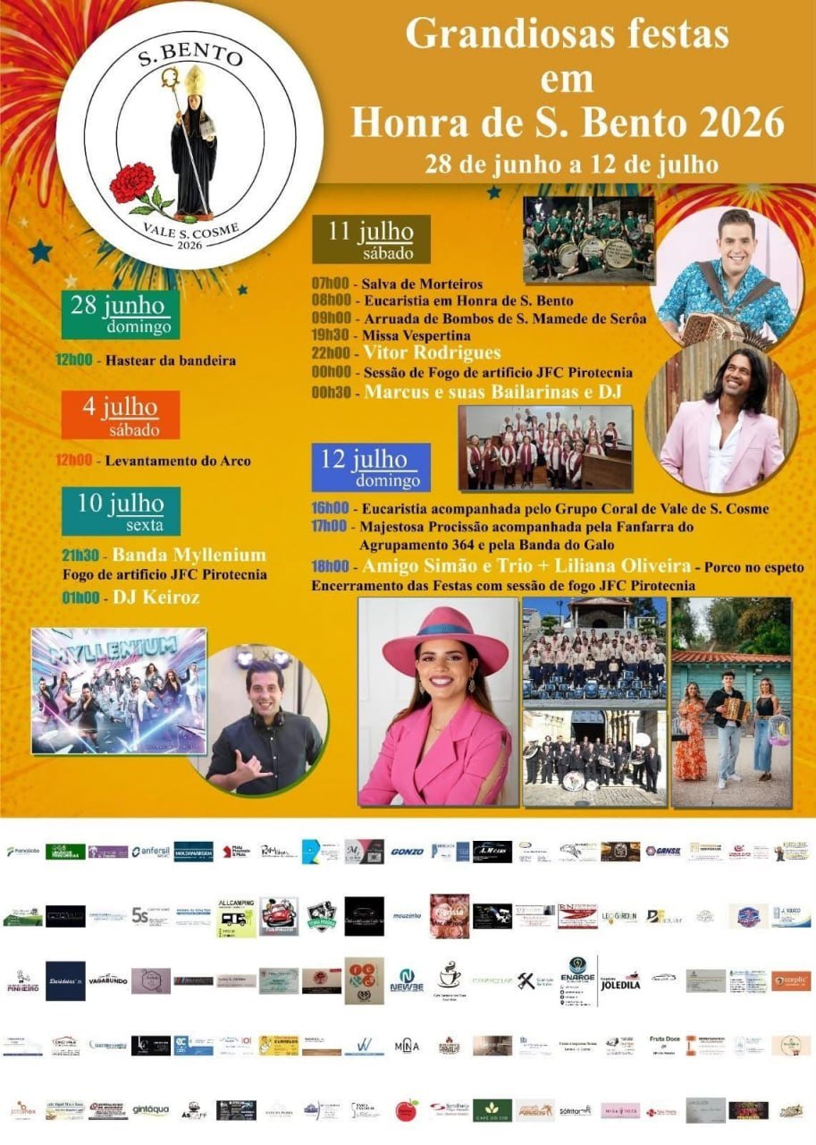 Cartaz Festa em honra de S. Bento 2026 - Vale S. Cosme
