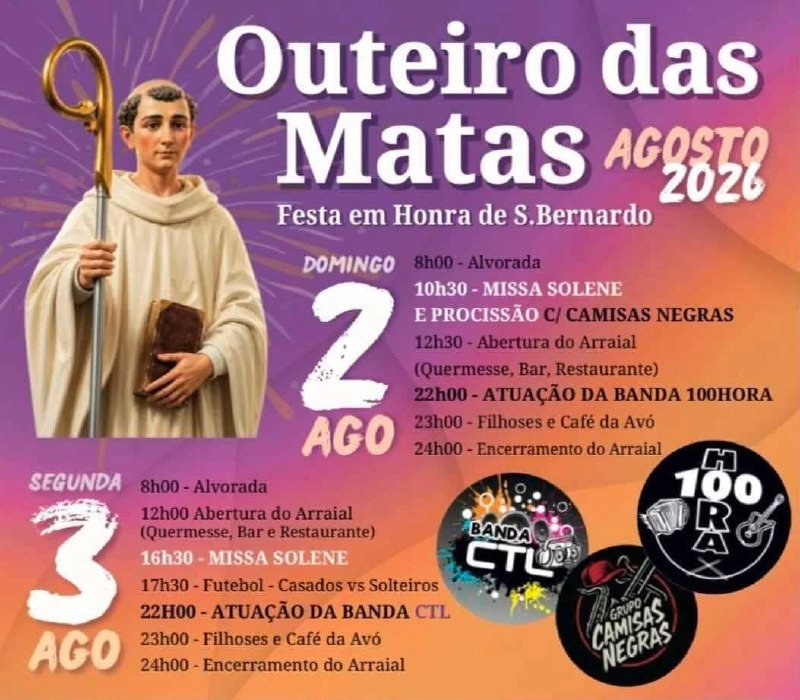 Cartaz Festa em honra de S.Bernardo 2026 - Outeiro das Matas