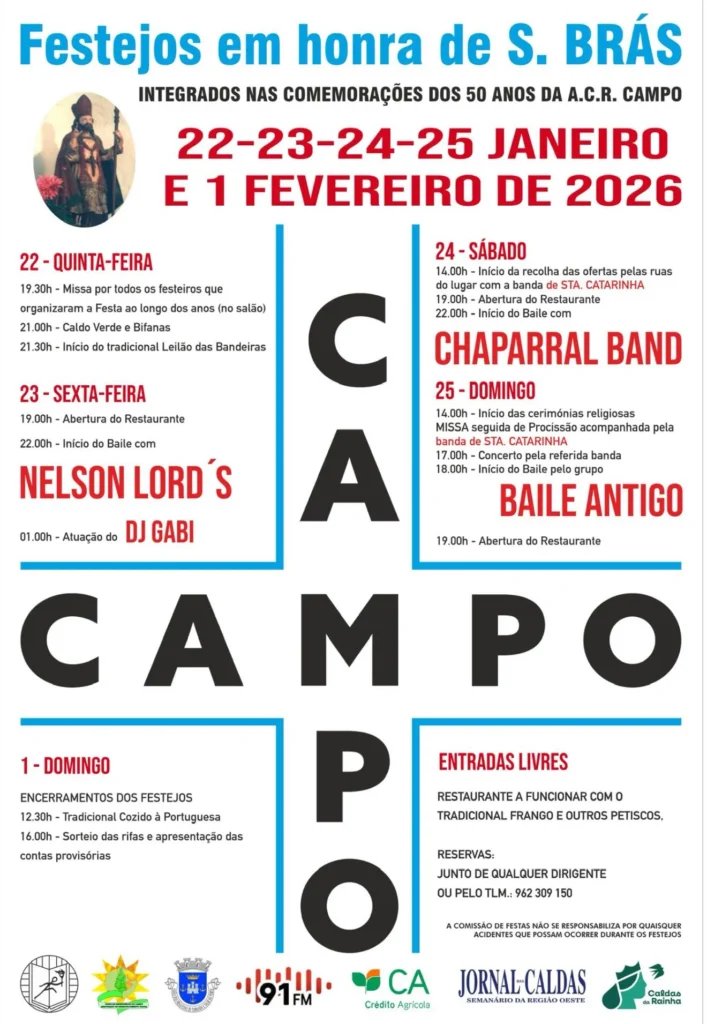 Cartaz Festa em honra de S. Brás 2026 - Campo
