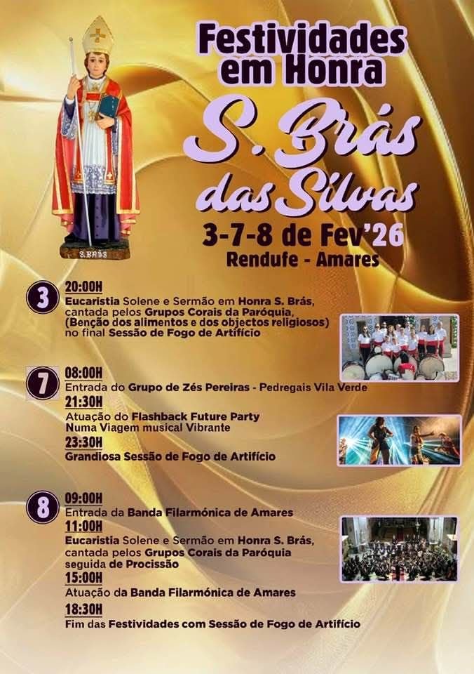 Cartaz Festa em honra de S. Brás 2026 - Rendufe