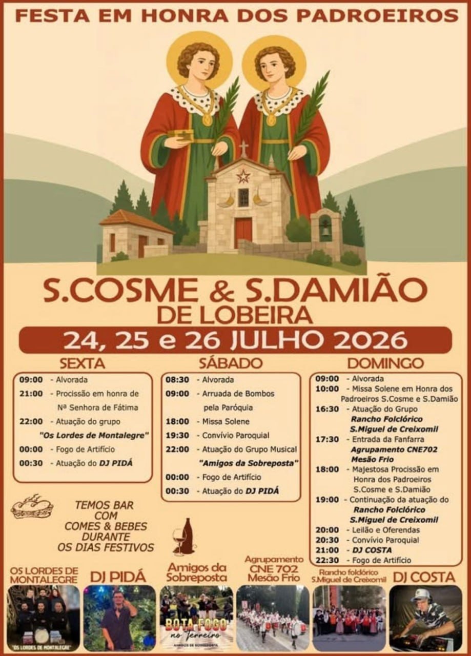Cartaz Festa em honra de S.Cosme & S.Damião 2026 - Lobeira