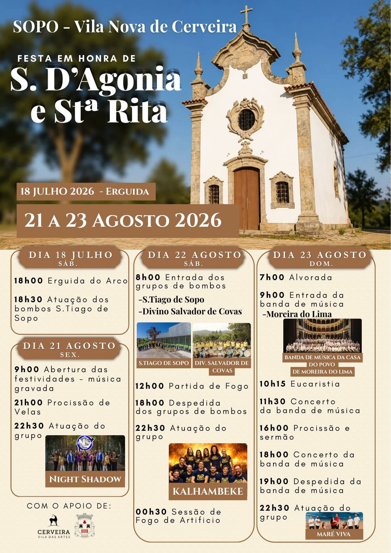 Cartaz Festa em honra de S. D'Agonia e Sta. Rita 2026 - Sopo