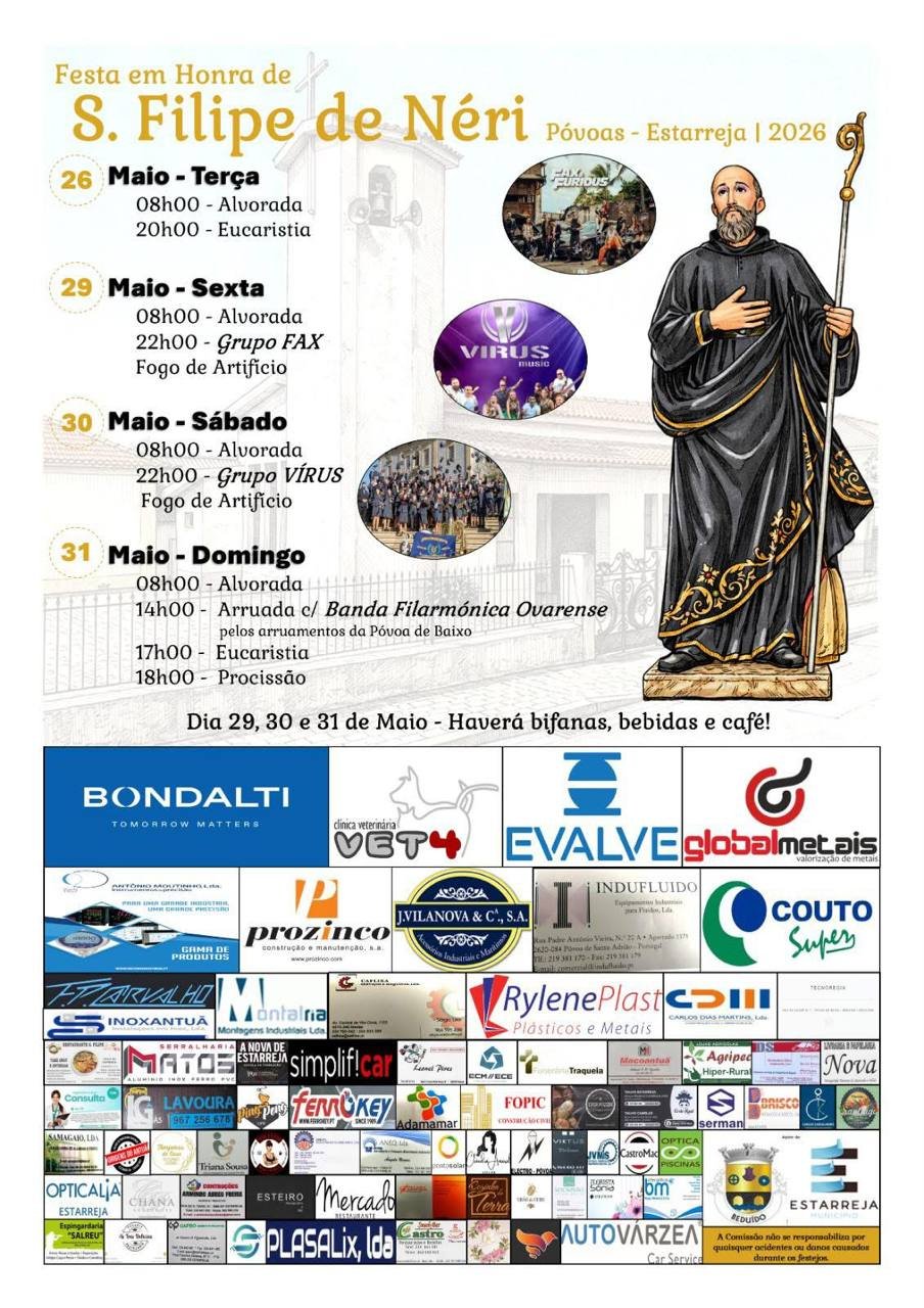 Cartaz Festa em honra de S. Filipe de Néri 2026 - Póvoas