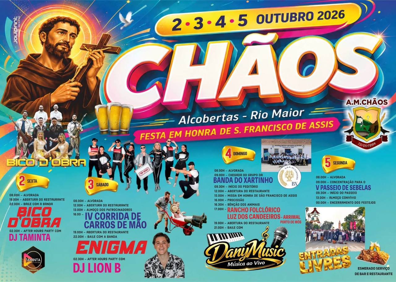 Cartaz Festa em honra de S. Francisco de Assis 2026 - Alcobertas