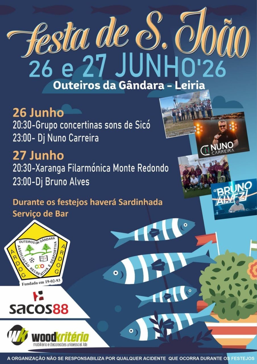 Cartaz Festa em honra de S. João 2026 - Outeiros da Gândara