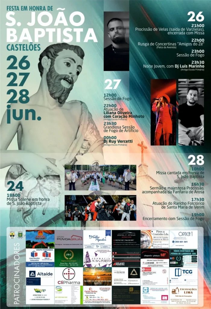 Cartaz Festa em honra de S. João Baptista 2026 - Castelões