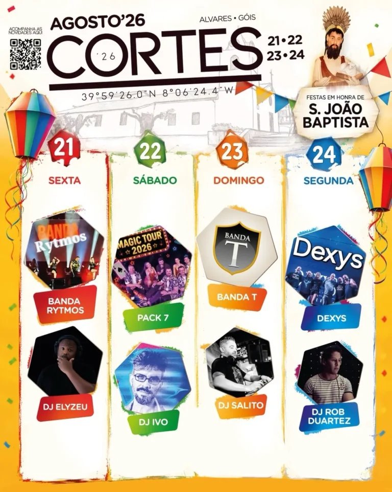 Cartaz Festa em honra de S. João Baptista 2026 - Cortes