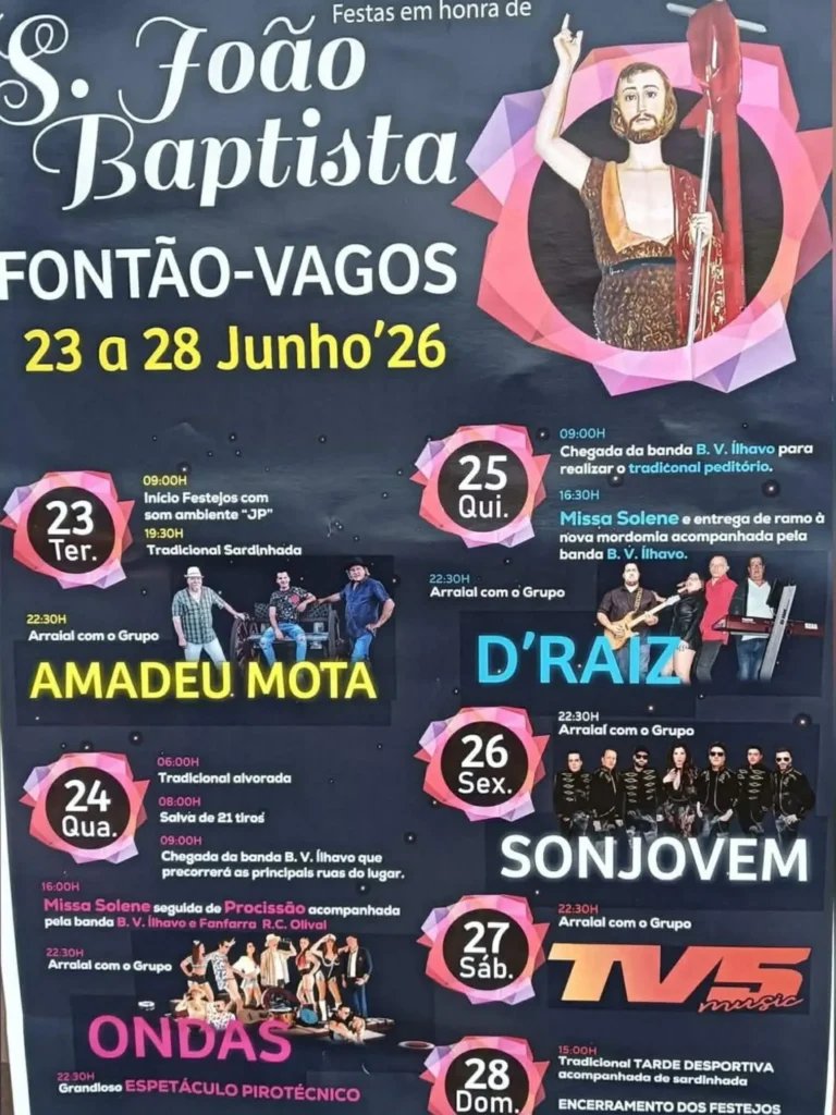 Cartaz Festa em honra de S. João Baptista 2026 - Fontão