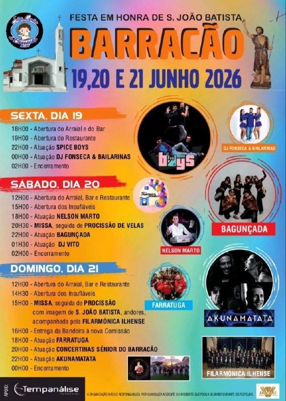 Cartaz Festa em honra de S. João Batista 2026 - Barracão