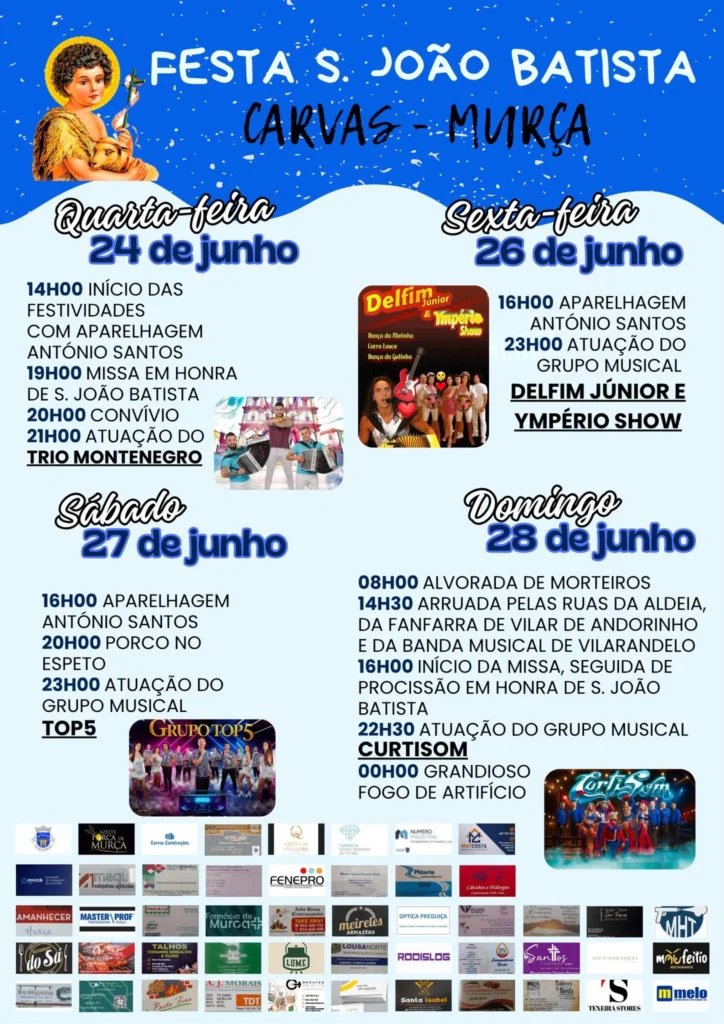 Cartaz Festa em honra de S. João Batista 2026 - Carvas