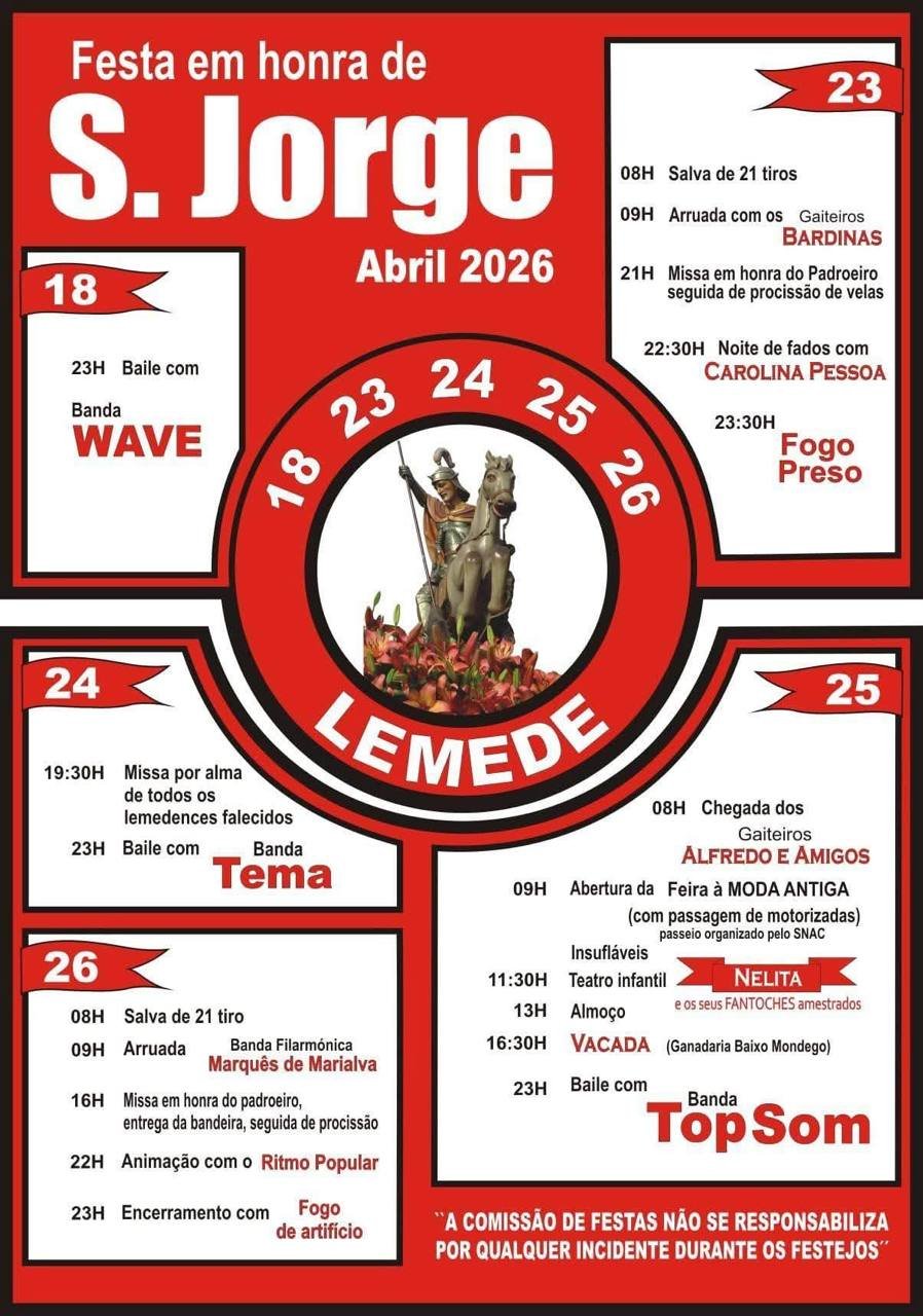 Cartaz Festa em honra de S. Jorge 2026 - Lemede