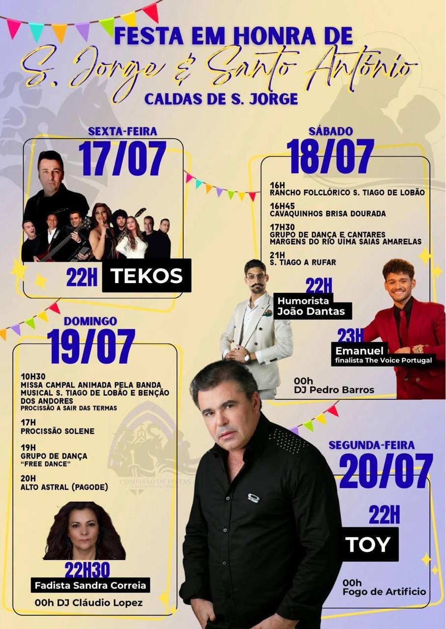 Cartaz Festa em honra de S. Jorge & Santo António 2026 - Caldas de S. Jorge