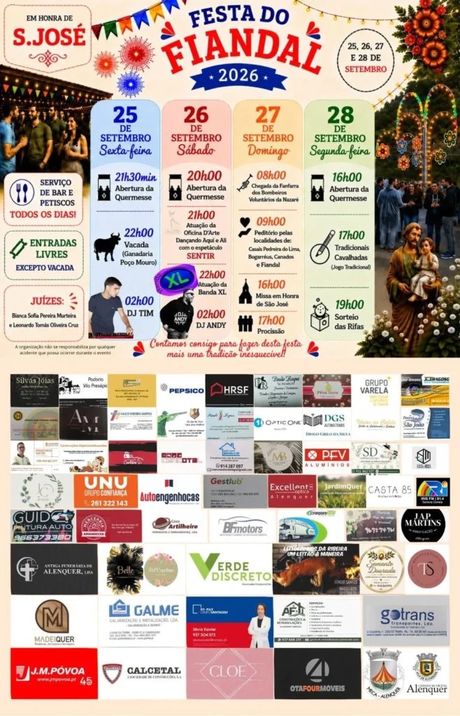 Cartaz Festa em honra de S. José 2026 - Fiandal