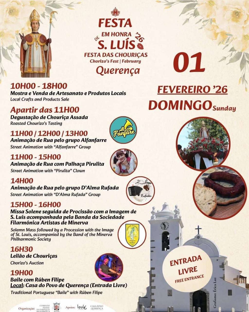 Cartaz Festa em honra de S. Luís 2026 - Querença