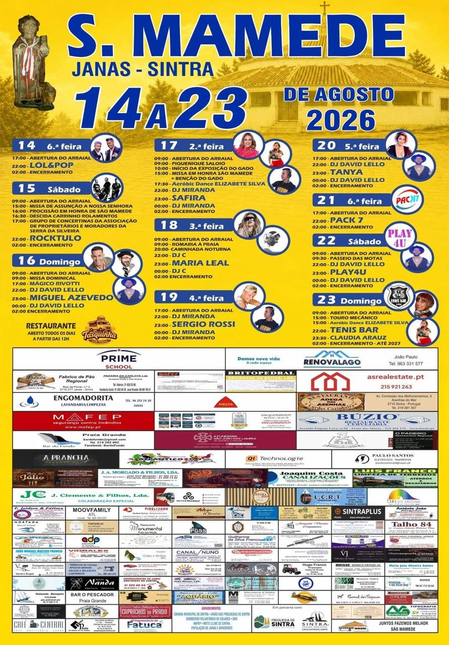 Cartaz Festa em honra de S. Mamede 2026 - Janas