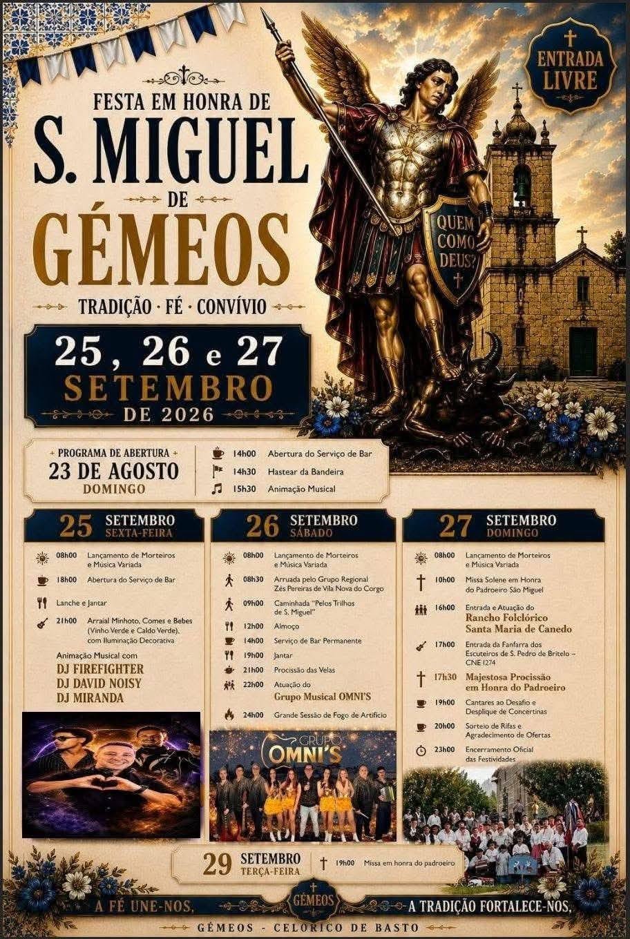 Cartaz Festa em honra de S. Miguel 2026 - Gémeos