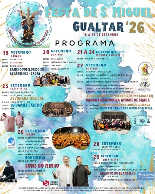 Cartaz Festa em honra de S. Miguel 2026 - Gualtar