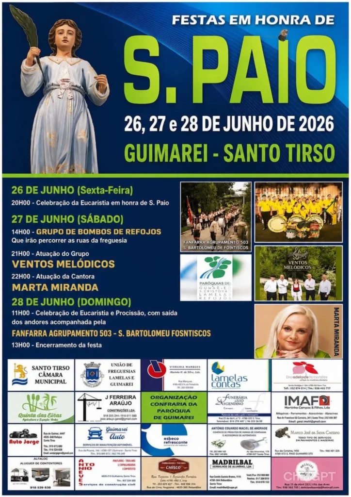 Cartaz Festa em honra de S. Paio 2026 - Guimarei