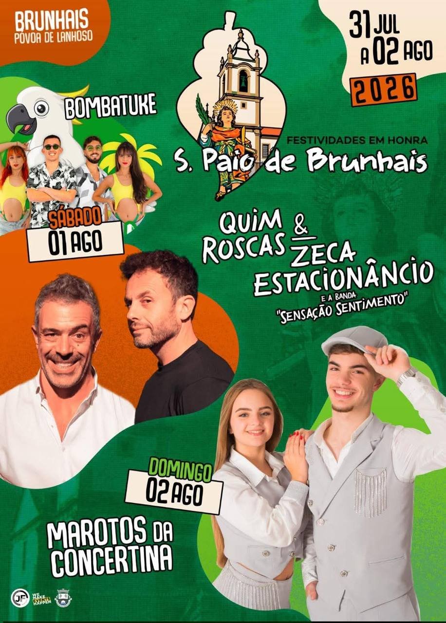 Cartaz Festa em honra de S. Paio de Brunhais 2026 - Brunhais