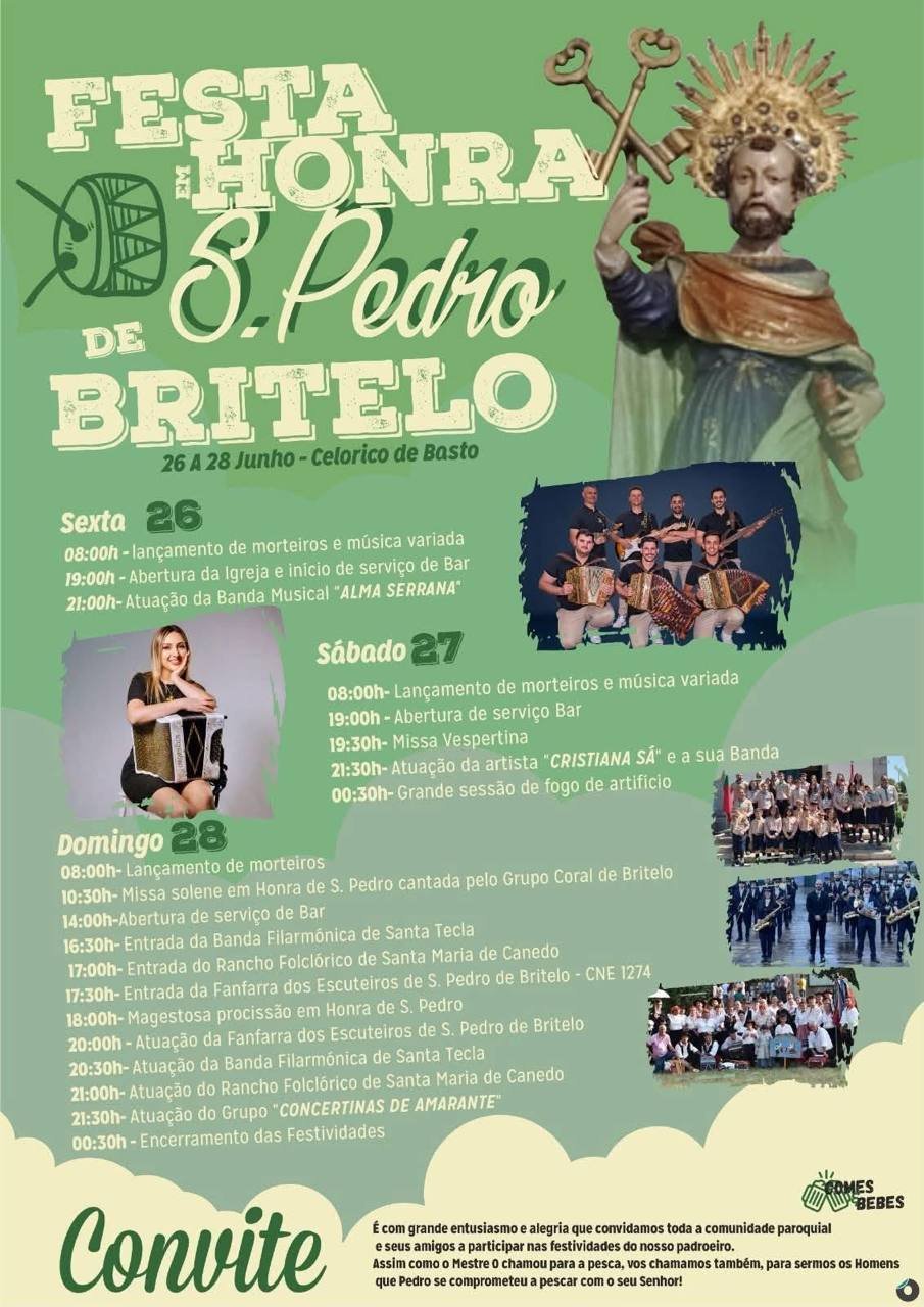 Cartaz Festa em honra de S. Pedro 2026 - Britelo