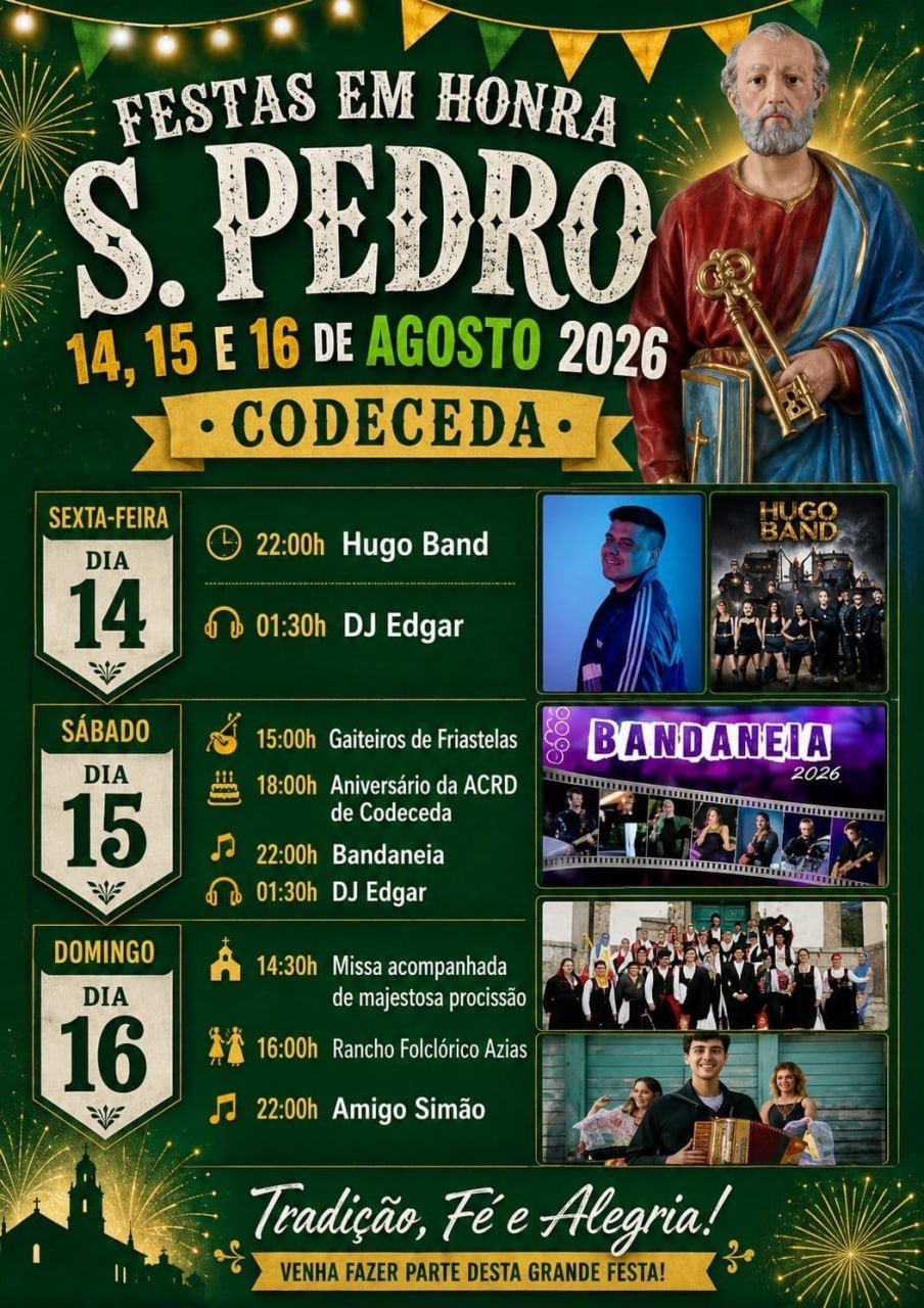 Cartaz Festa em honra de S. Pedro 2026 - Codeceda