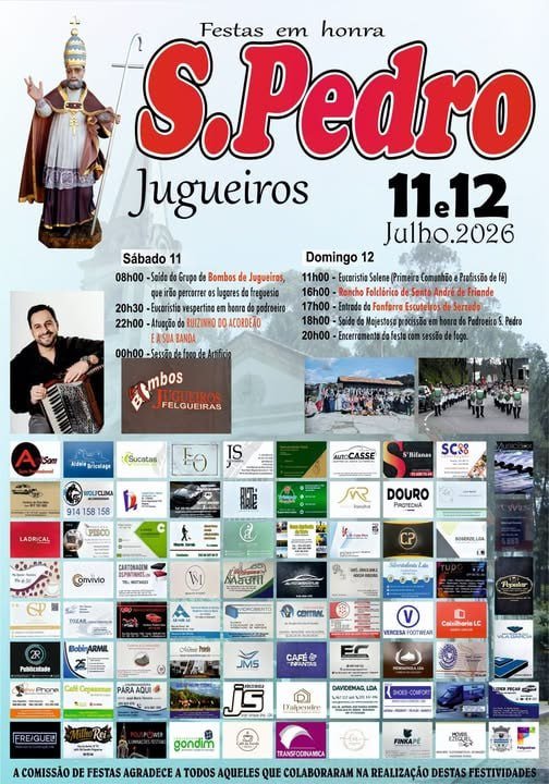 Cartaz Festa em honra de S. Pedro 2026 - Jugueiros