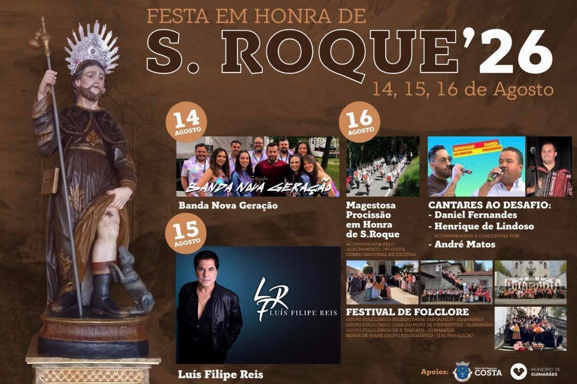 Cartaz Festa em honra de S. Roque 2026 - Costa