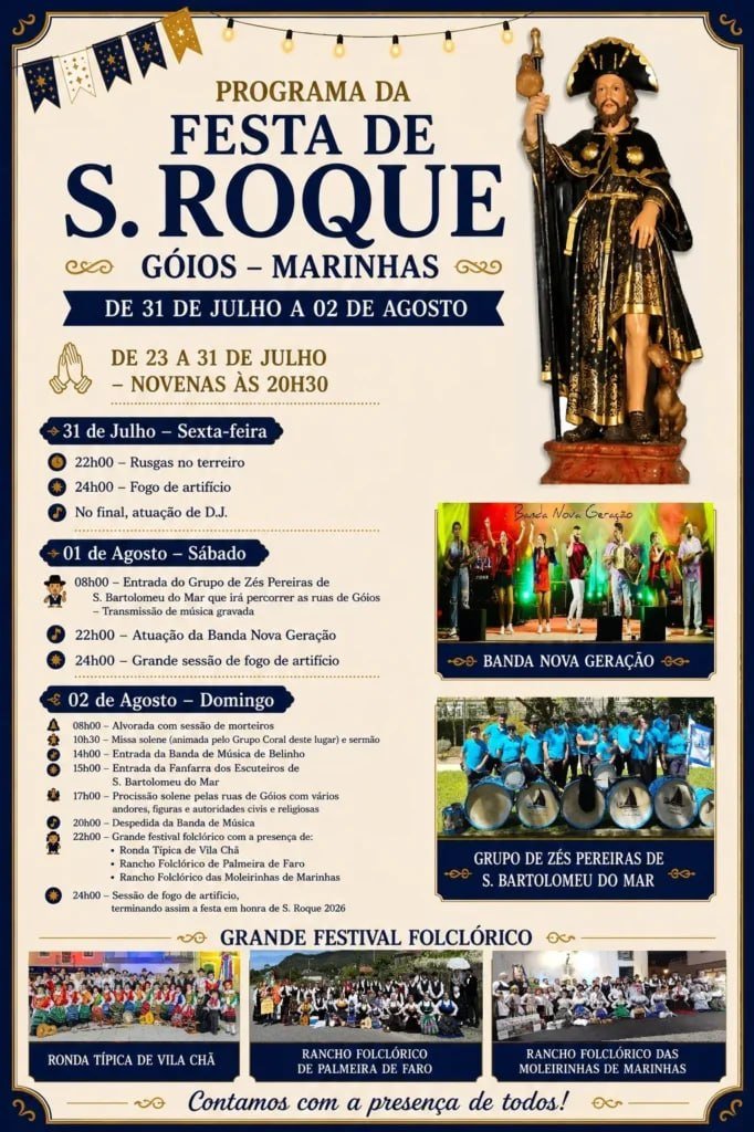 Cartaz Festa em honra de S. Roque 2026 - Góios
