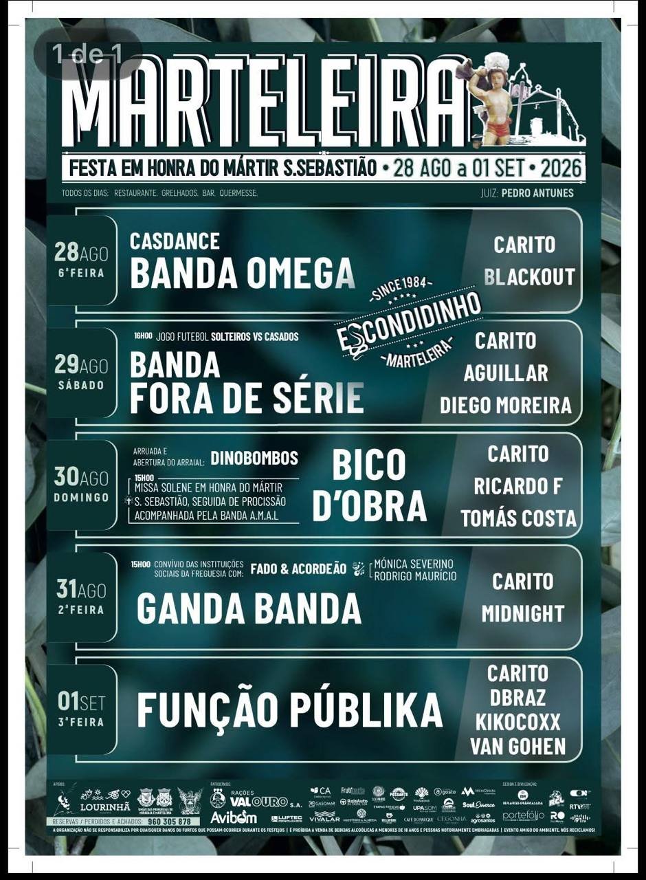 Cartaz Festa em honra de S. Sebastião 2026 - Marteleira