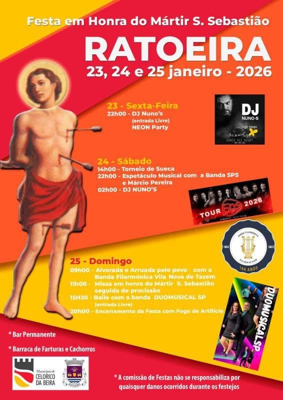 Cartaz Festa em honra de S. Sebastião 2026 - Ratoeira