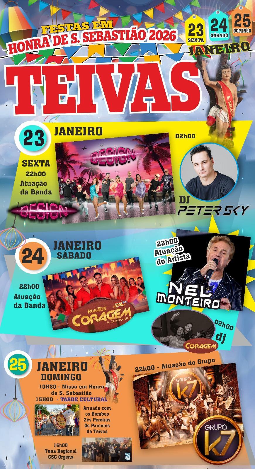 Cartaz Festa em honra de S. Sebastião 2026 - Teivas