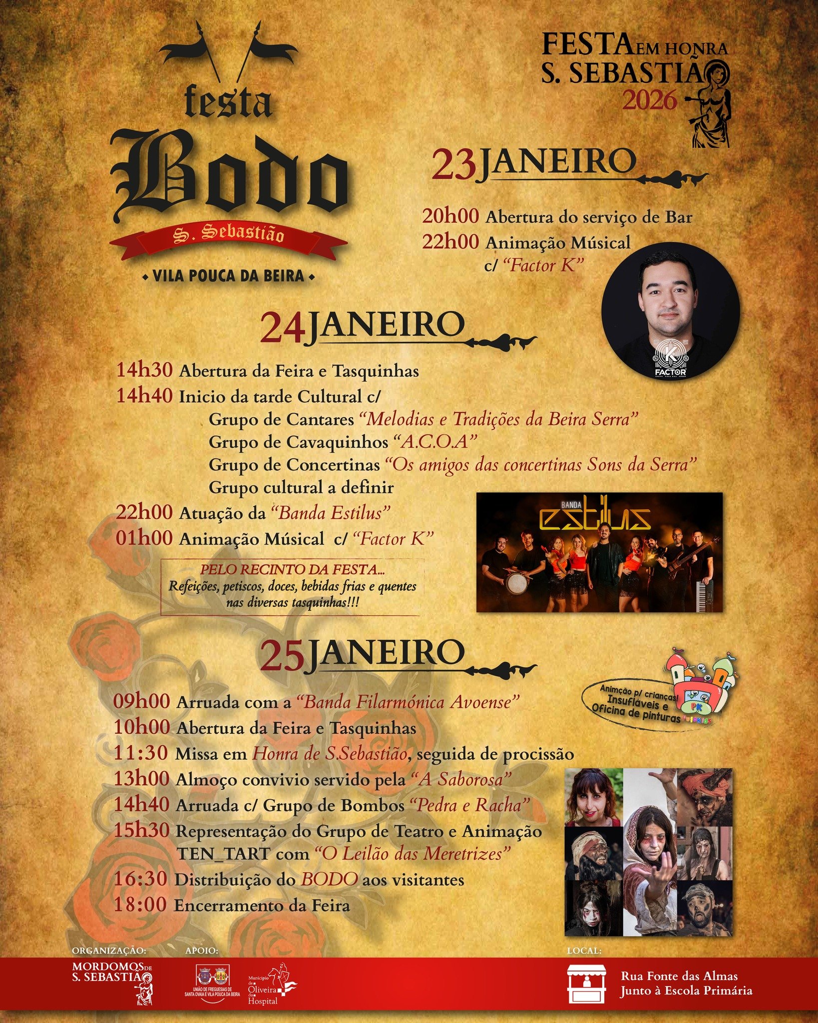 Cartaz Festa em honra de S. Sebastião 2026 - Vila Pouca da Beira