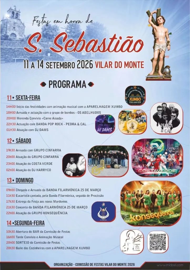 Cartaz Festa em honra de S. Sebastião 2026 - Vilar do Monte