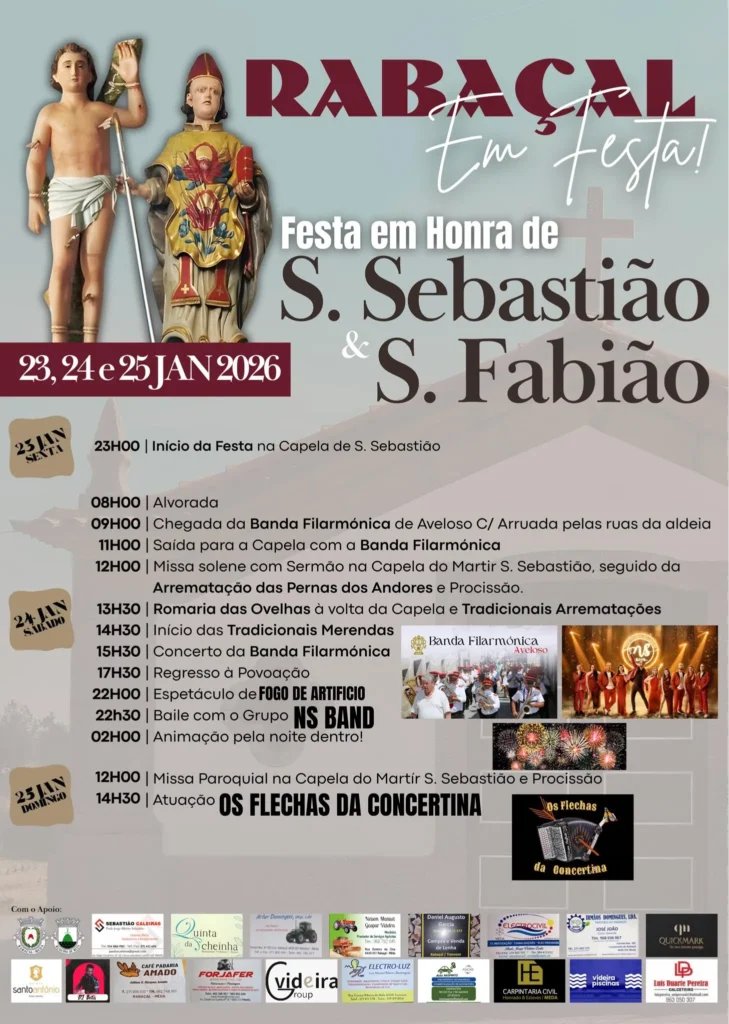 Cartaz Festa em honra de S. Sebastião e S. Fabião 2026 - Rabaçal