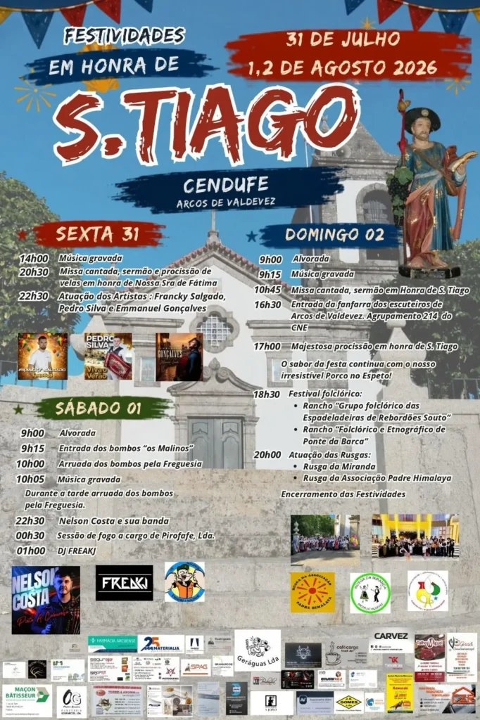 Cartaz Festa em honra de S. Tiago 2026 - Cendufe