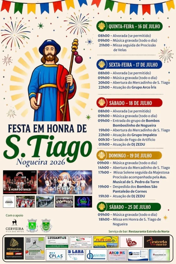 Cartaz Festa em honra de S. Tiago 2026 - Nogueira