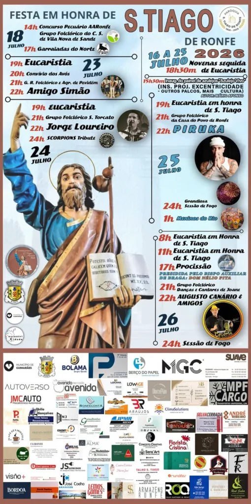 Cartaz Festa em honra de S. Tiago 2026 - Ronfe