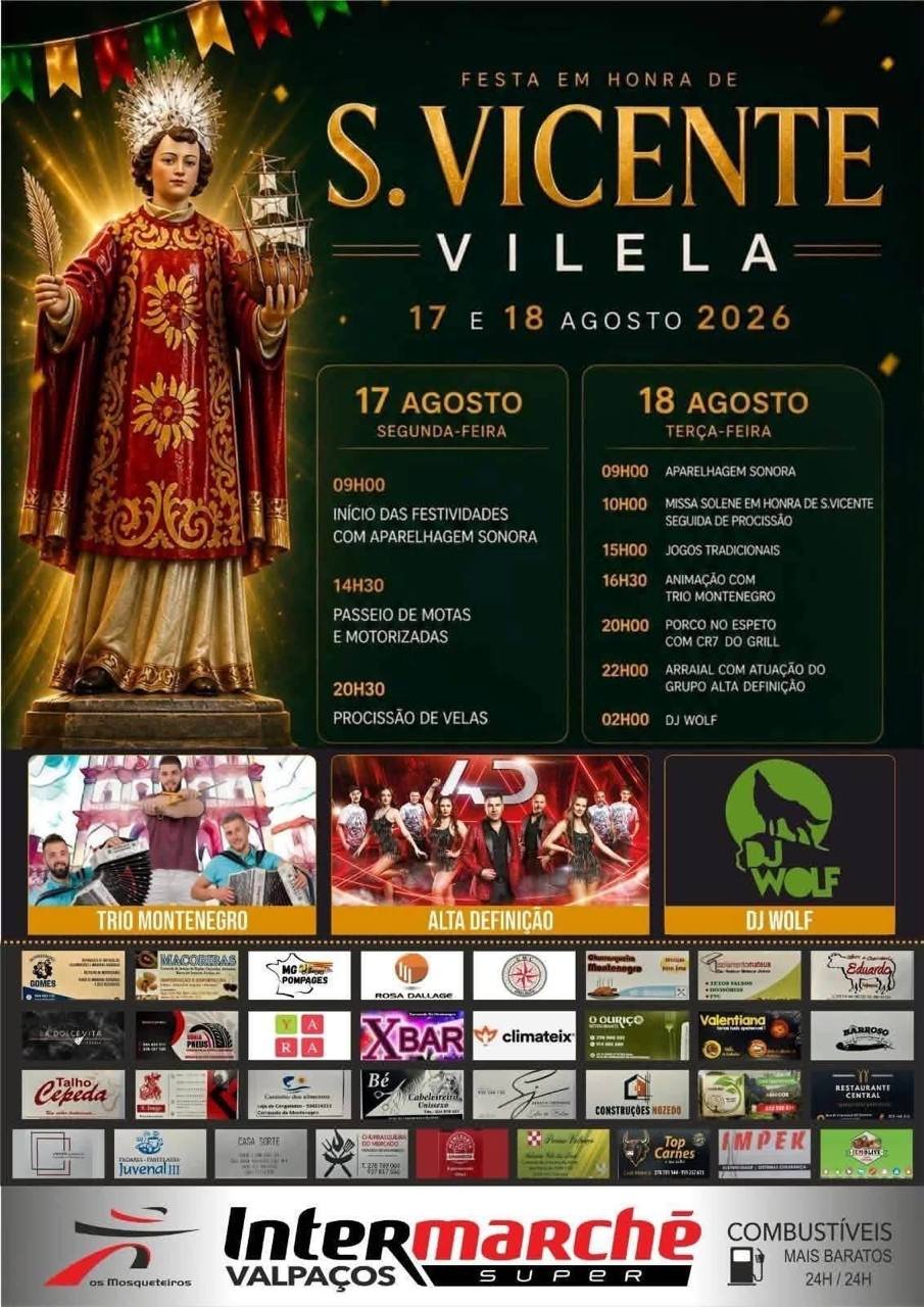 Cartaz Festa em honra de S. Vicente 2026 - Vilela