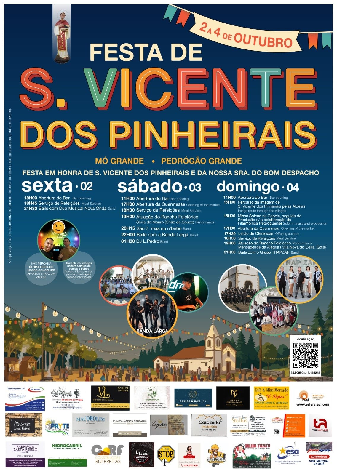 Cartaz Festa em honra de S. Vicente dos Pinheirais 2026 - Mó Grande