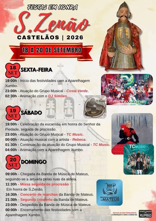 Cartaz Festa em honra de S. Zenão 2026 - Castelões