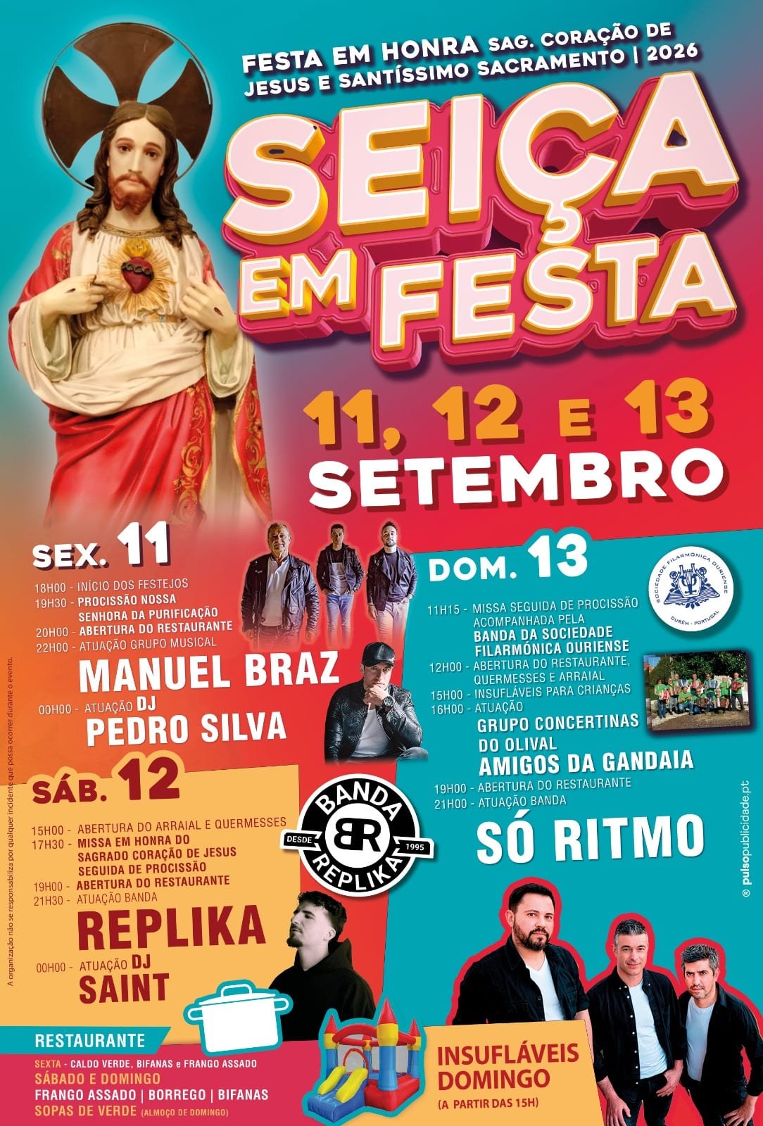 Cartaz Festa em honra de Sagrado Coração de Jesus e Santíssimo Sacramento 2026 - Seiça