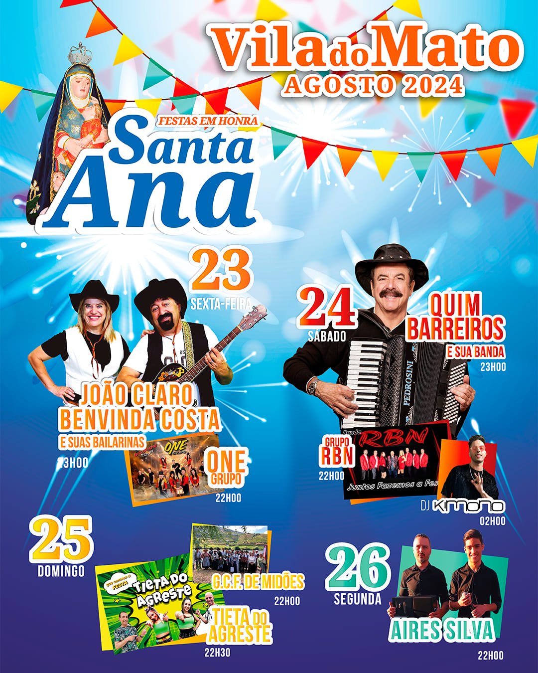 Cartaz Festa em Honra de Santa Ana 2024 - Vila do Mato