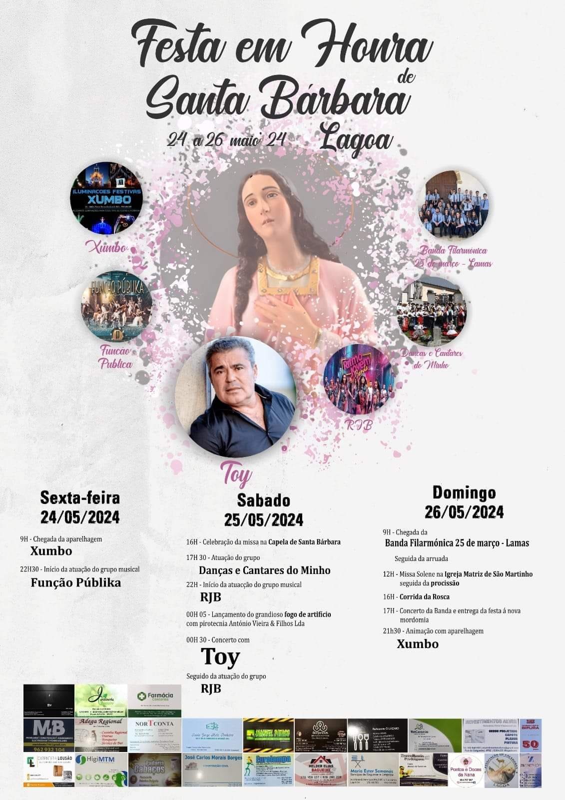 Cartaz Festa em Honra de Santa Bárbara 2024 - Lagoa