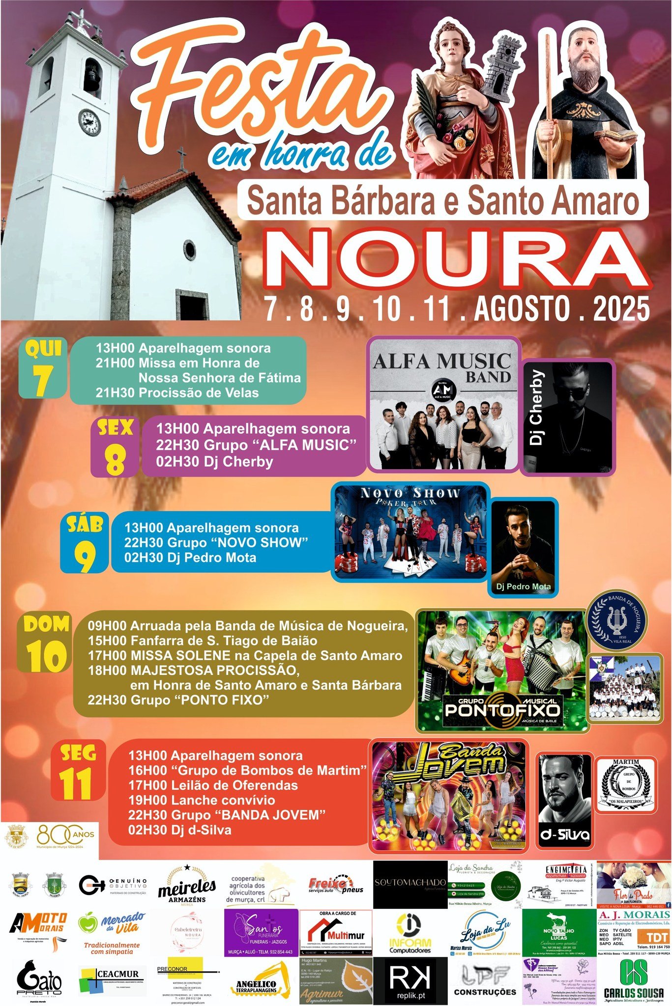 Cartaz Festa em Honra de Santa Bárbara 2025 - Noura
