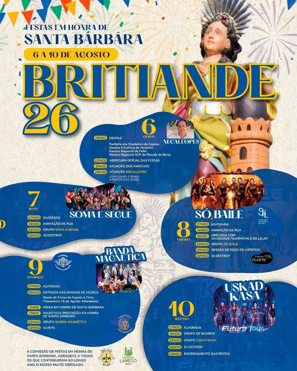 Cartaz Festa em honra de Santa Bárbara 2026 - Britiande