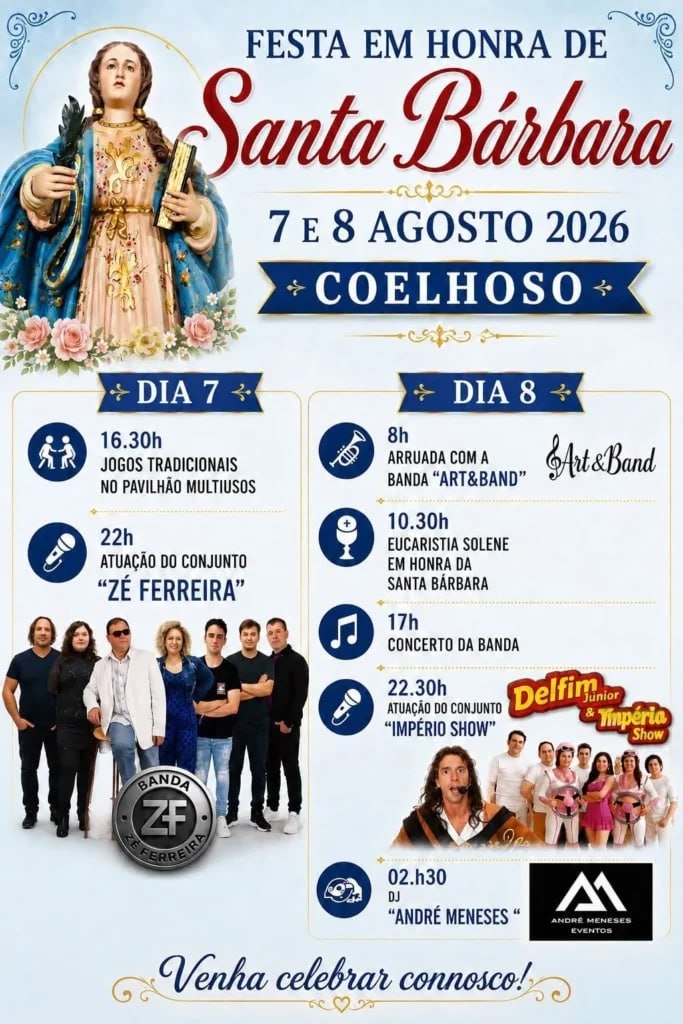 Cartaz Festa em honra de Santa Bárbara 2026 - Coelhoso