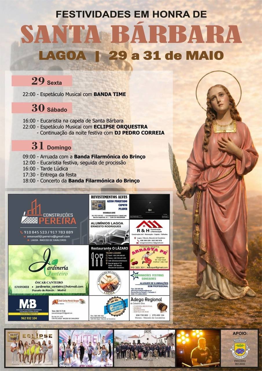 Cartaz Festa em honra de Santa Bárbara 2026 - Lagoa