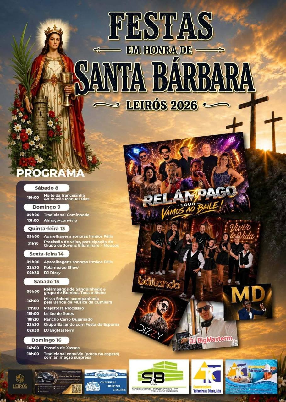 Cartaz Festa em honra de Santa Bárbara 2026 - Leirós