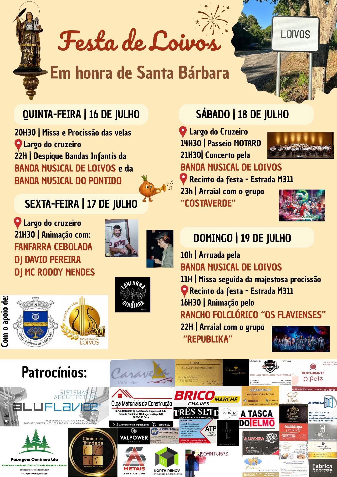 Cartaz Festa em honra de Santa Bárbara 2026 - Loivos