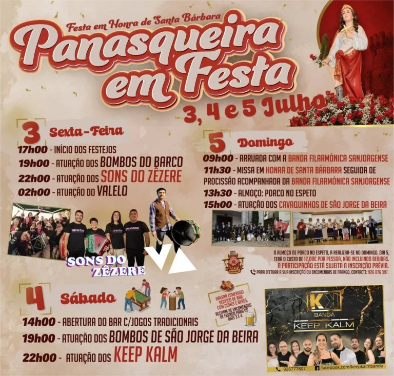 Cartaz Festa em honra de Santa Bárbara 2026 - Panasqueira